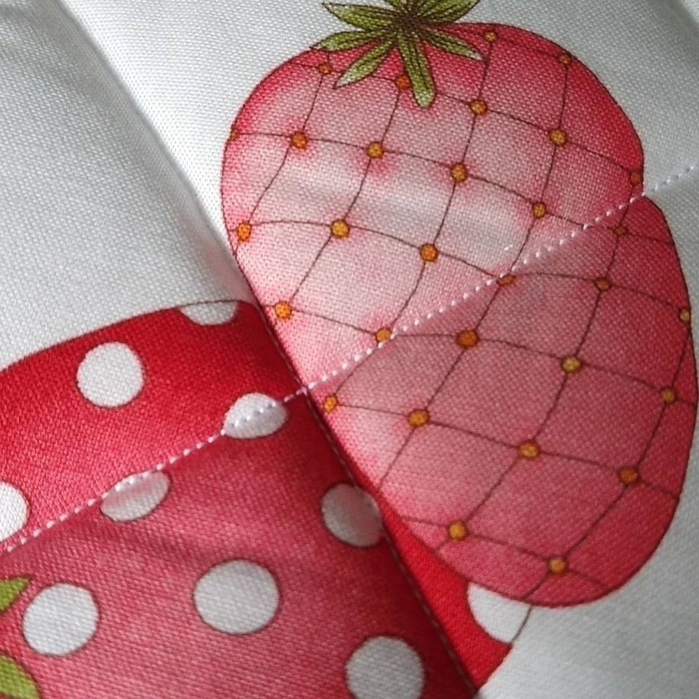 Homemade New potholders strawberry pears floral back 7X7